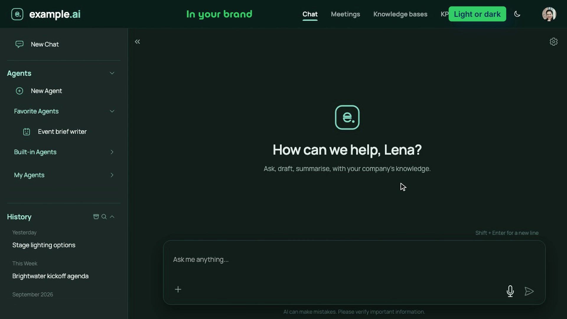 CompanyGPT: your brand, on every device, your company's look on desktop and mobile.