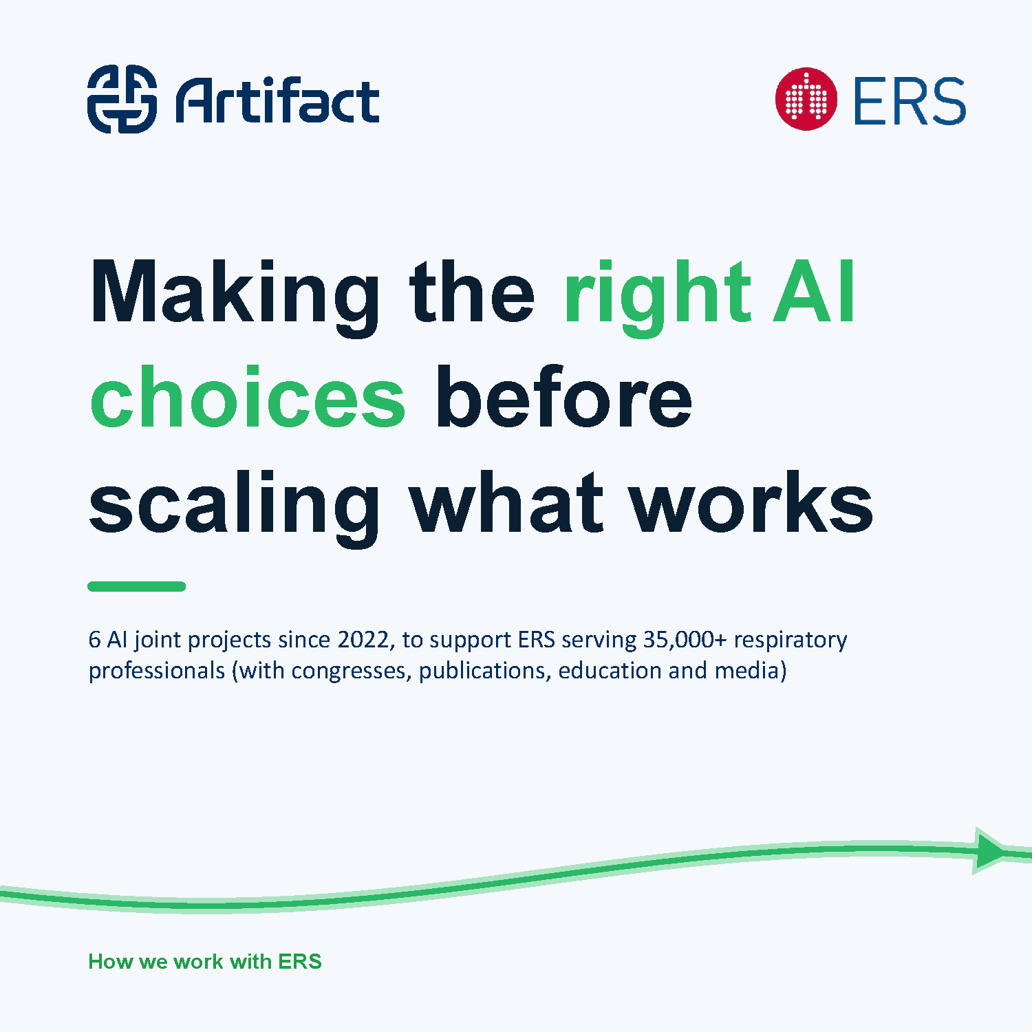 Making the right AI choices before scaling what works: European Respiratory Society, 6 AI joint projects since 2022.