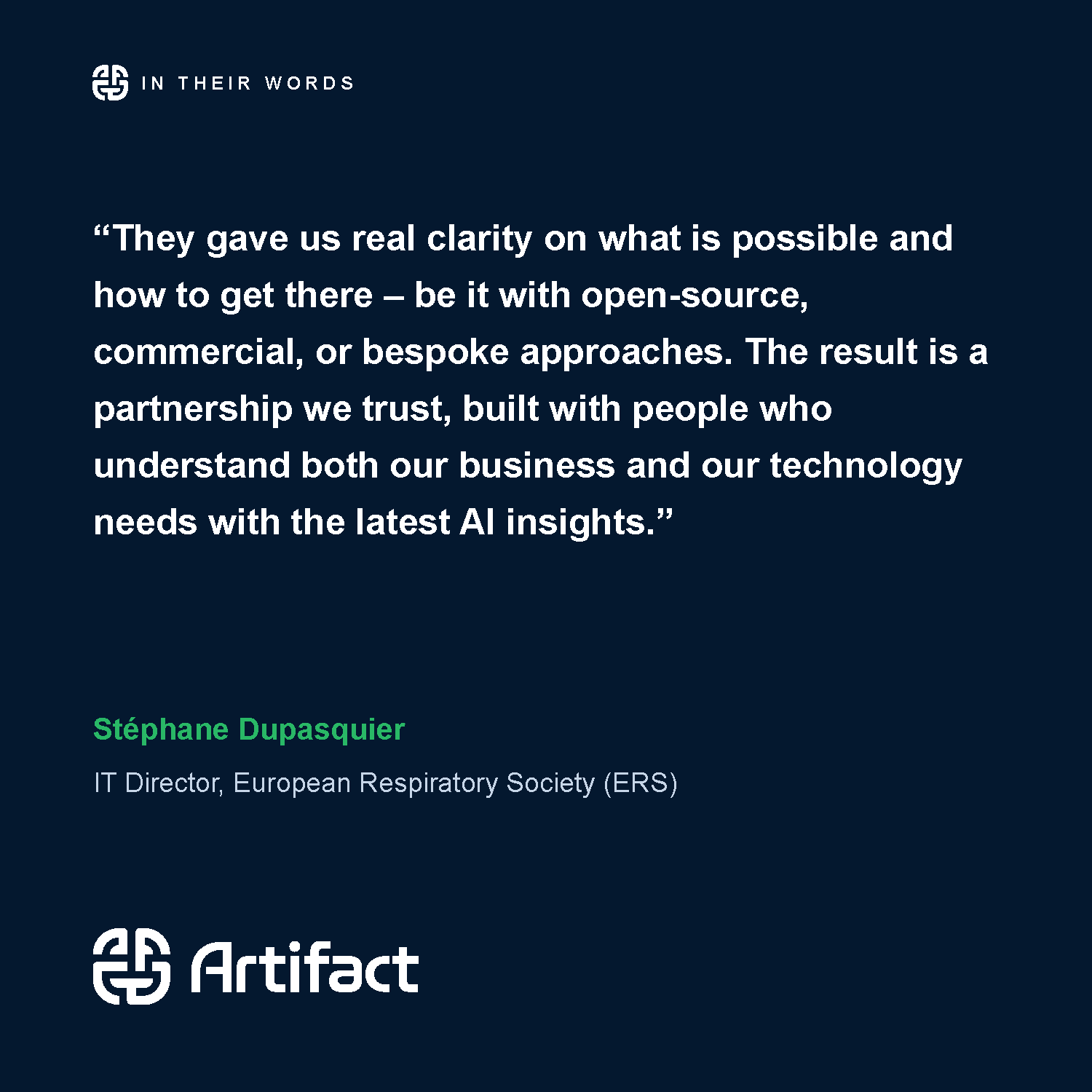 In their words: a testimonial from Stéphane Dupasquier, IT Director at the European Respiratory Society.