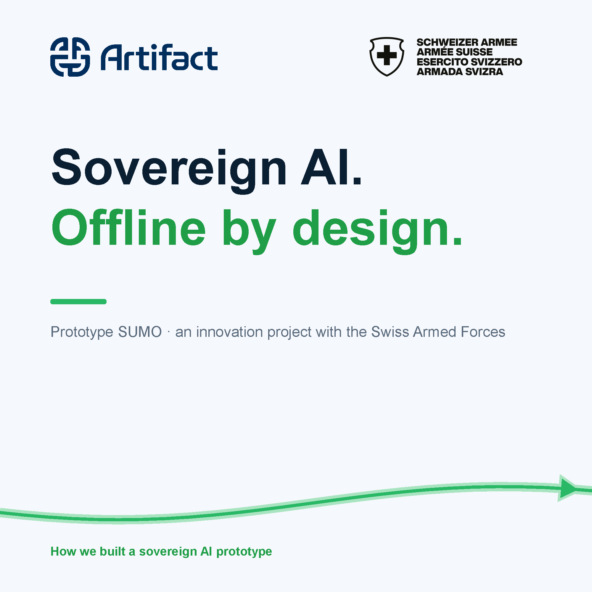 Sovereign AI. Offline by design. Prototype SUMO, an innovation project with the Swiss Armed Forces.